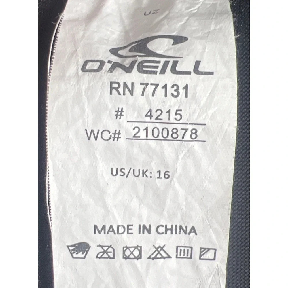 O'Neill Epic 3/2 Youth Full Wetsuit Back Zip Blue Black Gray Size 16